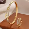 Pulseira e Anel Feminino Europeu e Americano Transfronteiriço Novo Estilo Levemente Luxuoso Geométrico Patchwork Senso de Design Clássico Simples Atmosférico Exquisito