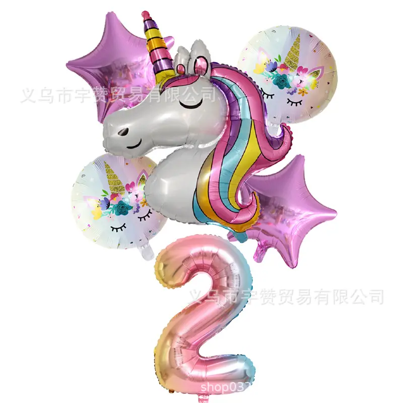 6pcs-lot-Rainbow-Unicorn-Ballo