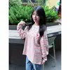 Camiseta Básica Rayada de Cuello Redondo Estilo Callejero de Moda, Manga Larga para Hombres y Mujeres, Top Casual Holgado para Primavera y Otoño, Ins