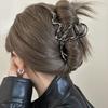 Clip de agarre grande de metal con línea líquida de viento frío de sentido avanzado, disco de agarre para cabello de cabeza trasera de alta calidad, clip de tiburón para cabello femenino
