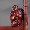 Pequeña Hoja Sándalo Rojo Tallado a Mano Pixiu Dios de la Riqueza Colgante Adorno Colgante Artesanías Puesto Ambulante Popular Fábrica Venta al por Mayor
