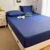2026 Novo Estilo Ins de Blogueiro Cor Sólida Grau A Refrescante Seda de Gelo Nylon Lençol de Cama Conjunto de Três Peças