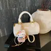 Bolsa Transversal Rosa Estilo Chanel para Mulheres com Pingente Fofo, Bolsa de Mão Versátil, Bolsa de Moda Casual para o Dia a Dia - Coleção Primavera 2026