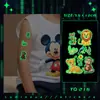 Tatuajes Temporales de Animales de Dibujos Animados de León que Brillan en la Oscuridad para Niños, Hombres y Mujeres, Mono Lindo, Impermeables, Duraderos, Patrón de Brazo, Brillantes