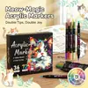 Bestseller transfronteiriço: Marcadores acrílicos coloridos de ponta dupla e cor dupla para gatos, para graffiti DIY, à prova d'água, empilháveis por cor, adequados para arte estudantil