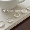 Popular Joyería Brillante de Plata de Nicho de Dongdaemun, Corea del Sur: Anillo de Plata de Ley S925 Retorcido con Perla Natural, Versátil y Sencillo