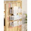 Estante de almacenamiento para colgar en la puerta con ganchos, estante de almacenamiento multicapa para detrás de la puerta del dormitorio, cesta de almacenamiento colgante sin taladro para detrás de la puerta de entrada, tipo oculto