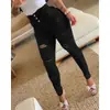 Venta directa de fábrica: Nuevos jeans de mezclilla ajustados de cintura alta para mujer, primavera/otoño 2025, superventas de Amazon, jeans pitillo desgastados