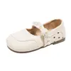 Zapatos de Princesa para Niña Pequeña 2026 Nuevo Estilo Primavera/Otoño Suela Suave Decoración de Perlas Punta Tejida Mary Jane Planos Versátiles