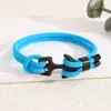 Pulsera de Cuerda Ajustable Tejida a Mano Estilo Milán con Ancla Nueva de Acero Inoxidable Transfronteriza Europea y Americana Pulsera de Cuerda para Mano Ajustable Pulsera de Joyería para Hombres y Mujeres