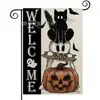 Bandera de Jardín de Halloween Más Vendida de Amazon con Estampado de Calavera Material de Lino Decoración de Fiesta Americana Bandera de Jardín