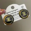 Estilo Francés Retro Acetato Estampado de Leopardo Oro y Plata Arco de Triunfo Redondo Aguja de Plata 925 Temperamento Personalidad Nicho Simple Versátil Para Mujer