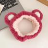 Diadema de Felpa con Orejas de Oso de Fresa para Lavarse la Cara, Sujetador de Cabello, Mascarilla Facial, Maquillaje, Diadema de Oso, Flequillo de Corazón