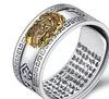 Anillo de dinero creativo de plata tailandesa retro con mascota femenina, ocho guardianes, joyería desgastada, anillo para el dedo índice masculino
