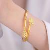 Pulsera Segura de Loto Dorado de Arena Antigua con Bambú Dorado Simulado Sólido Versátil como Regalo de Cumpleaños para Tu Novia