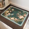 Tapete de Drenagem para Mesa de Cozinha Retro Americano de Lama Diatomácea Tapete Absorvente de Secagem Rápida Antiderrapante para Pia de Lavar Tapete de Pano para Mesa de Jantar Prato Tigela