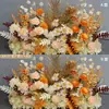 Nuevo arreglo floral de lugar de boda flor artificial decoración de boda fila de flores terminada pasarela camino arte floral boda flor artificial