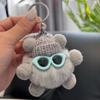Pelo de Coelho Pequena Bola de Carvão Chaveiro Pingente de Carro Fabricante de Pelúcia Em Estoque Acessório de Decoração de Bolsa Chaveiro
