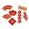 Etiquetas Decorativas de Ano Novo Chinês de 2026 Ano do Cavalo com o Caractere "" Enfeites Pendentes Itens Festivos para Decoração de Casa Embalagem de Presentes Decorações de Feriado