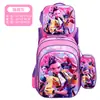 Novo Conjunto de Mochila com Rodinhas 3D Relevo para Escola Primária para Meninos e Meninas, Inclui Lancheira e Estojo, Mochila Infantil de Desenho Animado