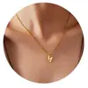 Amazon Moda Transfronteriza Simple 26 Letras Inglesas Colgante Brillante Collar Cadena de Clavícula Versátil Elegante de Acero Inoxidable