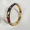 Yongge Jewelry Pulsera de Esmalte Transfronteriza Europea y Americana para Mujer Moderna Colorida Geométrica Rayada de Puntos Filigrana con Borde Dorado Accesorio de Mano
