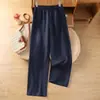 Pantalones de pierna ancha juveniles de moda para verano 2026 para mujer, cintura elástica, finos de nuevo estilo, corte holgado, rectos casuales que estilizan