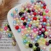 Perlas de imitación ABS con agujeros, cuentas redondas, hechas a mano, material casero, pulsera, collar, horquilla, pendientes, accesorios