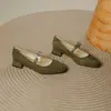 Zapatos Mary Jane Retro de Punta Cuadrada Primavera y Verano 2025 Nuevo Estilo Cómodos y Versátiles Zapatos de Salón de Tacón Grueso de Una Línea para Mujer