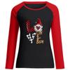 Camiseta de Manga Larga para el Día de San Valentín LOVE Cuadros Leopardo Enano Anciano Estampado Raglán para Mujer Top al por Mayor