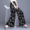 2025 Original Coreia do Sul Comércio Exterior Novos Calças de Perna Larga Femininas Chiffon Casuais Outono plus size Todas as Partes com Bolso