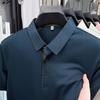 Camiseta de Manga Corta Transfronteriza para Hombre Verano Nuevo Color Puro Cuello de Solapa Casual Transpirable Polo Manga Corta Prenda Base Dropshipping