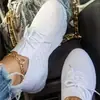 Comércio exterior transfronteiriço plus size lace-up casual fly-woven malha respirável correndo sapatos femininos Moda europeia e americana sapatos baixos de tecido mosca para mulheres