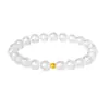 Pulsera de oro puro 999 con cuentas de cristal blanco para mujer, pulsera de alta gama con cuentas redondas de cristal en forma de trébol de cuatro hojas, regalo para la industria de la belleza