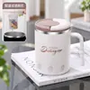 Caneca de aço inoxidável 304 de grande capacidade com tampa, resistente a quedas, adequada para uso no escritório, xícara de café estilosa para estudantes, atacado
