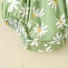 Amazon ins Primavera Nuevo Explosiones Bebé Triángulo Escalada Color Sólido Manga Pequeña Volante Flor Estampada Ropa con Tocado