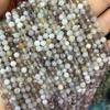 Pequeñas cuentas de ágata de vidrio de 2-4 mm, cuentas redondas talladas en ángulo, cadena de mini cuentas de ágata de piedras preciosas