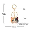 Llavero de gato transfronterizo original, llavero de aleación de gato animal pintado, colgante de llave de decoración de mochila personalizado