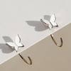 Pendientes de mariposa de cobre en forma de C para mujer, sencillos y elegantes, con hebilla de oreja de Corea del Sur, populares en Internet, pendientes de gancho para la oreja, modernos pendientes para adelgazar el rostro.