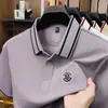 Camisa Polo Leishibert de Nylon y Fibra de Bambú para Hombre, Camiseta Versátil de Manga Corta, Nueva de Verano, Transpirable, Moderna, Camiseta de Manga Corta