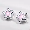 Estrella de Cinco Puntas Perforada Plateada Esmalte de Doble Cara Corazón de Píxel Cuentas Accesorios para Cadena de Teléfono Móvil DIY