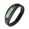 Pulsera Multicapa de Cuero Hecha a Mano Transfronteriza para Hombre Estilo Europeo y Americano Hebilla de Acero Inoxidable Vintage Pulsera de Piedra Ojo de Tigre