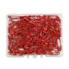 Alfileres de Seguridad Pintados de Colores Multiespecificación, 120 Piezas por Caja, Alfileres de Seguridad de Hierro para Manualidades, Alfileres para Perlas Empacados en Caja de Plástico