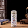 Taza térmica de cerámica de doble capa con tapa taza de oficina color esmalte con asa taza de cerámica taza de negocios taza de regalo logo al por mayor
