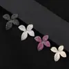Brincos Pequenos Clássicos em Formato de Folha com Zircônias Coloridas Incrustadas, Exquisitos, Modernos, Elegantes e Versáteis para Uso Diário Casual