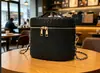 Bolsa de maquillaje cruzada portátil transfronteriza, bolsa tipo caja tejida multicapa de gran capacidad, bolsa de almacenamiento de maquillaje para viajes