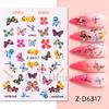 Nuevas pegatinas de uñas transfronterizas, mariposa de color 3D, flor, mariposa con joyas de diamantes, pegatinas de uñas