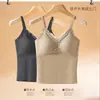 Camisola de encaje con cuello en V, cómoda y cálida, para otoño e invierno, con sujetador incorporado, sin costuras, se puede usar como capa interior o exterior