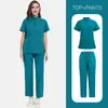 Traje Gola Alta Feminino Zíper Salão de Beleza Roupa de Trabalho Uniforme Lavagem à Mão Roupas de Verão Manga Curta Roupas Cirúrgicas
