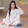 Pijama de Niña con Oso de Dibujos Animados 2026 Nuevo Conjunto de Ropa para el Hogar de Manga Larga de Algodón Puro para Niñas de Escuela Secundaria